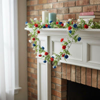 Independence Day Decorative Garland Reusable Patriotic Flower Garland House Decoration for Party, Tabletop