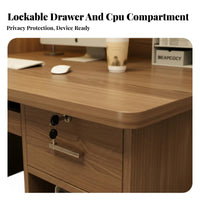 Study Desk Computer Desk Bookshelf Hutch Workstation Manufactured Wood Spacious Desktop Suitable for Students Dorm Room Bedroom Small Space