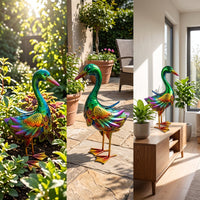 Metal Waterfowl Outdoor Duck Garden Statue Garden Statue for Gardeners, Homeowners, Yard, Patio, Lawn