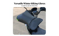 2 Pieces Thick Fleece Lined Motorcycle Handlebar Muffs Universal Fit Winter Scooter Hand Warmers PU Leather for Delivery Cyclist S