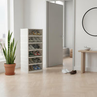 Space-Saving Clear Door Plastic Shoe Cabinet Dustproof Foldable Shoe Rack Dust-Proof Foldable Sneaker Storage Large Capacity for Entryway, Closet, Bedroom, Living Room