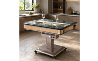 Cup Holder Electric Folding Mahjong Table Green Felt Folding Mahjong Table Foldable Game Furniture