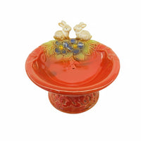Multi-Functional Pedestal Bird Trinket Tray Hand-Painted House Decoration Fine Workmanship for Entryway
