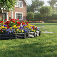 Easy Assembly Plastic Garden Fence Weather Resistant Faux Wood Lawn Edging Log Pile Design Garden Edging for Gardeners, DIY Enthusiasts, Vegetable Plot, Pathway, Patio