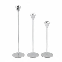 3 Pieces Pyramid Top Candlestick Set Light Luxury Modern Geometric Candle Stand Stable Foundation Home Decoration for Party, Mantelpiece