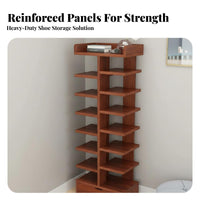 Space-Saving Multi-Tier Shoe Shelf Large Capacity Vertical Shoe Rack Easy to Assemble Home Furniture Sturdy for Apartment Dwellers, Families, Students, Entryway, Small Areas, Hallway, Bedroom