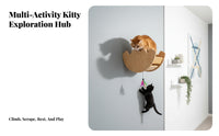 Space-Saving Wall-Mounted Feline Playground Multi-Functional Feline Wall Shelf Set Long-Lasting Construction Pet Furniture Modular Design for People in Small Homes, Hallway, Living Room, Bedroom, Indoors