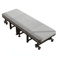 Foldable Rest Bed Upholstered Adjustable Head Cot Tubulars  Frame Rest Furniture for Office