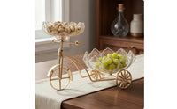 Pedal-Powered Fruit Tray Tricycle Fruit Bowl Tabletop Home Decor for Dining Table, Cabinet