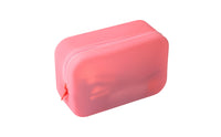 Semi-Transparent Silicone Cosmetic Bag Water-Resistant Silicone Makeup Pouch Lightweight Cosmetic Bag with Zipper Compact for Purse Organization