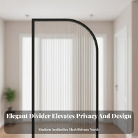 Drillno-Drill Installation Drilllessstanding Fluted Glass Panel Modern Design Room Divider Translucent Panels Partition Screen Privacy-Enhancing for Apartment Dwellers, Interior Designers, Office Workers, Entryway, expansivePlan Areas, Bedroom, Events