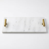 Marble Tray with Handles Natural Marble Tray Luxury Modern for Bathroom Counter, Dresser