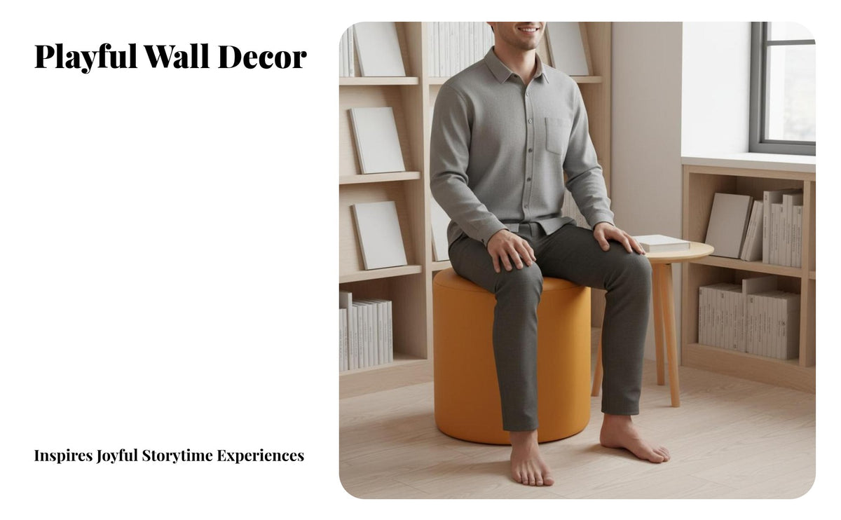 Multi-Functional Circular shelving bench twofoldFunction Design Storage Seating Creative Shape Public Furniture Upholstered pad for Students, Homeowners, Library, literary Corner, Bookstore, Lounge Area