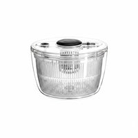 Quick Draining Manual Salad Dryer Easy to Clean Push Pump Salad Dryer Large Capacity Lettuce Dryer Single-Press Stop Button