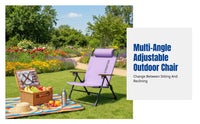Outdoor Folding Moon Chair, Portable Recliner, Adjustable Backrest, Camping, Outdoor Dining, Fishing