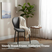 Ergonomic Backrest Upholstered Side Chair Modern Design Upholstered Shell Chair Space-Saving Dining Seating Stable Frame for Homeowners, Families, Interior Decorators, Game Room, Home Office, Bedroom, Restaurant
