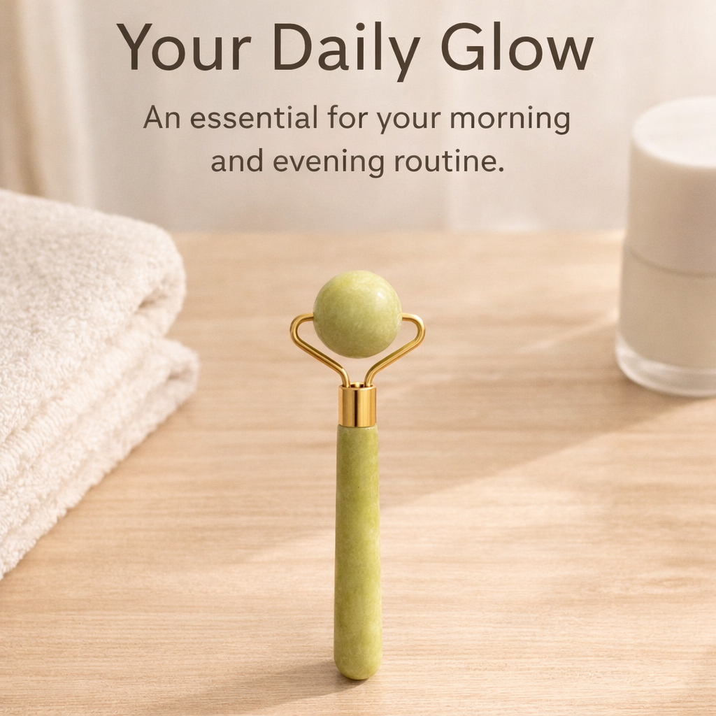 Jade Roller Gua Sha Set for Face Sculpting Facial Massage Tool, Skincare Gift for Women, Board for Lifting