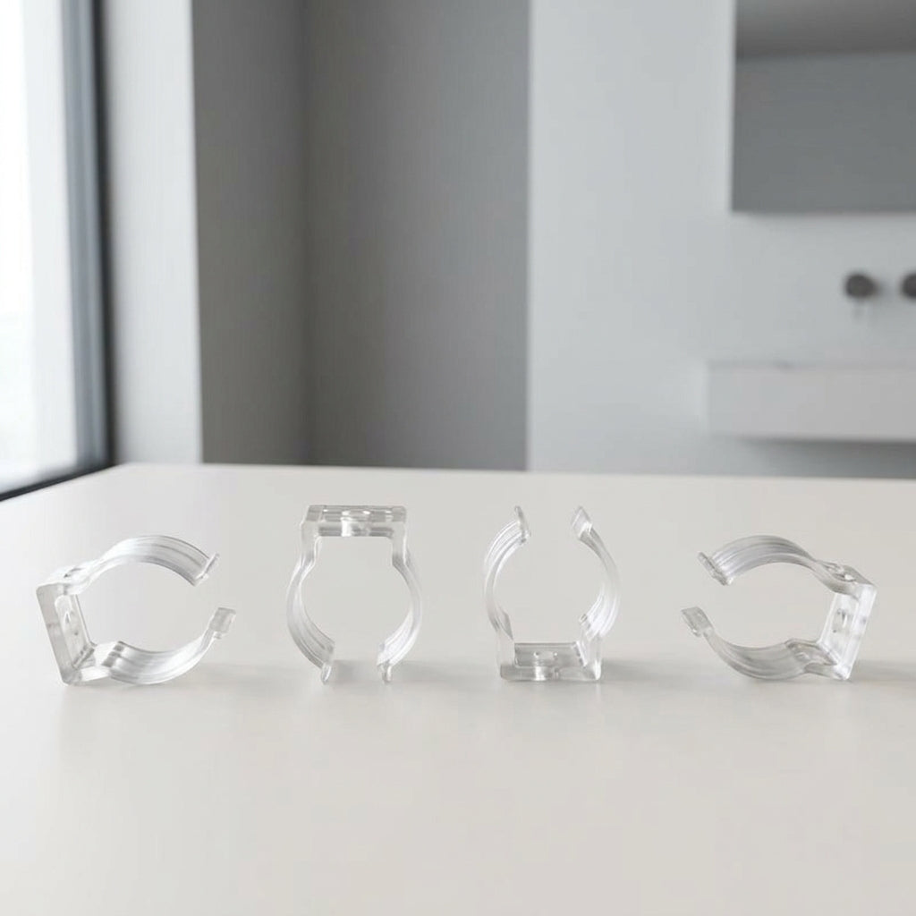 LED Strip and Garage Lighting Mounting Brackets, Transparent PC Material Tube Light Holder, Round Tube Clip for Garage Light, Waterproof Clip