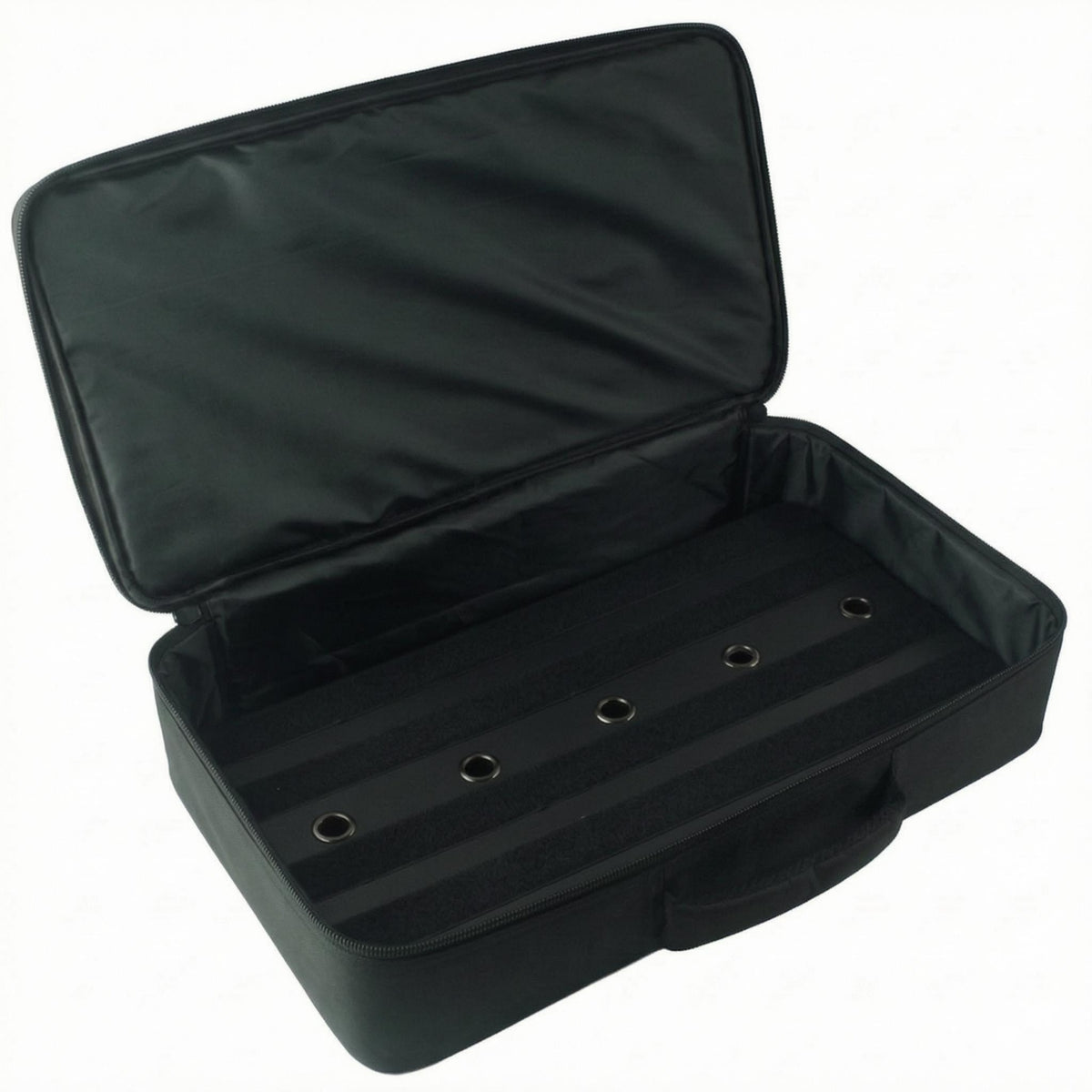 Hook-and-Loop Strips Guitar Pedal Board Carrying Case Cable Pass-Through Holes Clamshell Pedal Case Padded Soft-Lined for Guitarists, Musicians