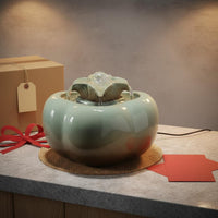 Good Luck Charm Feng Shui Water Fountain Ceramic Tabletop Water Feature Desktop Ornament for Office, Living Room