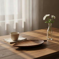 Carved Walnut Wood Tray Wooden Leaf Tray Rustic Leaf Serving Platter Organic for Hosts