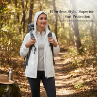 Women's UPF 50+ Sun Protection Hoodie - Ice Silk, Thin, Long Sleeve, UV Resistant, Breathable Cardigan for Outdoor Summer