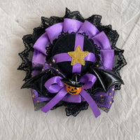 Lolita Halloween Devil Hair Clip Pumpkin Bat Bow Mini Top Hat