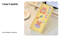 Foldable 2-in-1 perusing Stand and Pen Case Multi-Functional Book Holder Portable writing instrument holder Cute Cartoon Design for Students, Children, School, Dorm Room, Library, Bedroom