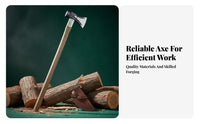 Forged Steel Heavy Duty Logging Axe Blade Wood Splitting Axe Balanced Design Splitting Maul Two-Fold Purpose for Woodworkers, Homeowners, Farm, Outdoor, Woods, Backyard