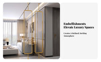 360° Rotation Rotating Fluted Glass Panel Luxury Design Partition Screen Semi-Transparent Room Divider Frosted Translucent for Business Owners, Interior Designers, Office Workers, Entrance Hall, Reception Area, Bedroom, Studio Apartment