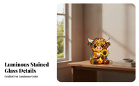 Multicolor Highland Cow Night Light USB Powered Daisy Cow Night Light Control 3D Animal Lamp Decorative