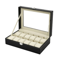 Watch Storage Box Leather Organizer Transparent for Dresser, Men