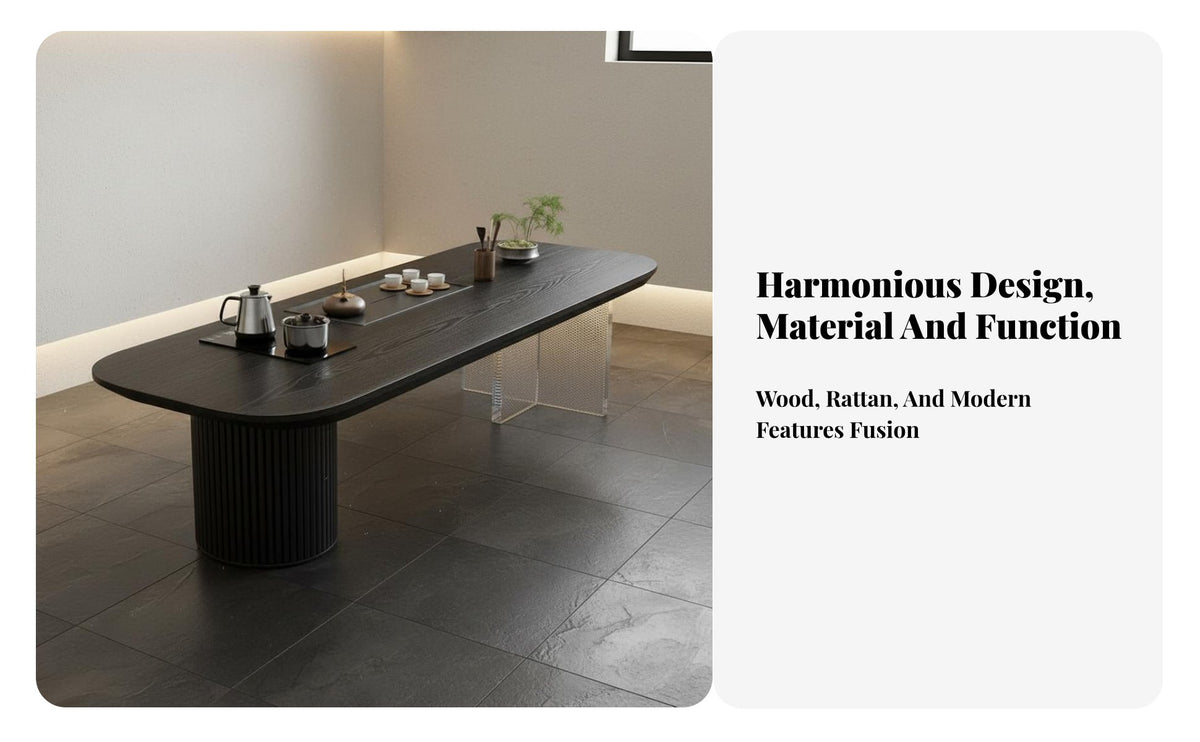 Infusion Ceremony Table and Chair Set Japanese Minimalist with Aesthetic Household Furniture Modern Design for Home Dwellers, Two-Person, Living Room