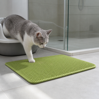 Double-Layer EVA Cat Litter Mat, Washable and Non-Slip, Traps Litter Effectively