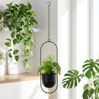Iron Plant Pots for Indoor Plants and Flower Pots, Pack of 2 Hanging Basket with Chain, Firm Metal Craft Hanging Plant, Wall Planter Garden