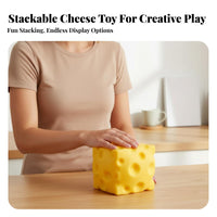 Realistic Design Cheese Squishy Toy Soft Feel Squishy Cheese Block Novelty Gift for Adults, Students, Office, Desk