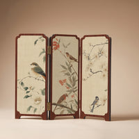 Mini Desktop Folding Screen Traditional Mini Folding Screen Tri-Fold Decorative Plaque Foldable Three-Panel Divider Compact