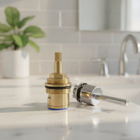 Splined Faucet Valve Quick Opening Brass with Ceramic Disc Long-Lasting Faucet Valve Core Smooth for Plumbers