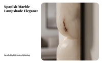 Nordic Aesthetic Natural Marble Wall Light Elegant Design Natural Alabaster Wall Light Unique Veining Soft Warm Radiance for Art Lovers, Interior Designers, Homeowners, Bedroom, Living Room, Bedside, Hallway