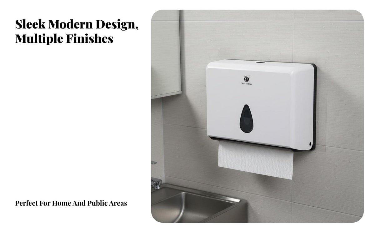 No-Drill Installation Wall-Mounted Paper Towel Dispenser Self Wall-Mounted Napkin Box Space-Saving Tissue Holder Waterproof for Facility Managers, Janitorial Personnel, Public Restroom, Restaurant, Kitchen, Under Cabinet