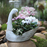 Swan Garden Statue Planter Indoor Outdoor Home Decor Weather-Resistant for Patio