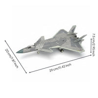 1/72 Scale J-20 Fighter Jet Model Building Model Low-Observable Fighter Rotating Wheels Jet Model for Desk Decoration