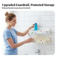 Adhesive Wall Caddy Space Saving Multi-Compartment Toiletries Shelf Waterproof