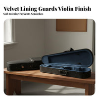 Violin Case Featherweight Violin Backpack Case Adjustable Straps Soft Interior Lining for Beginners, Travel, School