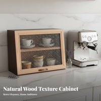 Countertop Display Case Sturdy Wood Wooden Display Cabinet Figurine Storage Box Multifunctional Design Vintage Design Curio