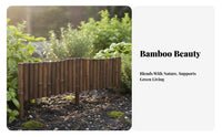 Weather-Resistant Bamboo Garden Border Fence Long-Lasting Bamboo Garden Border Adjustable Size Decorative Lawn Edging Roll Installation-Effortless for Landscapers, DIY Enthusiasts, Homeowners, Vegetable Plot, Flower Bed, Pathway, Patio