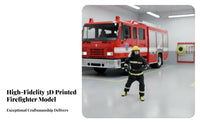 Firefighter Figurine Realistic Features Miniature Firefighter Model Firefighter Figurine Highly Detailed Scale Model Person