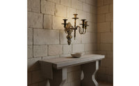 2 Pieces Antique Finish Bronze Wall Candle Sconce Vintage Wall Candle Sconce Decorative Home Decor for Villa, Courtyard, Living Room