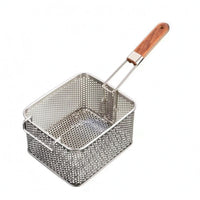 Long Handle Stainless Steel Fry Basket Perforated Wire Frying Basket Mesh-Style Kitchen Tool Multi-Purpose