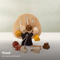 Tree Bead Threading Toy Hand-Eye Coordination Wooden Threading Toy Educational Lacing Bead Set